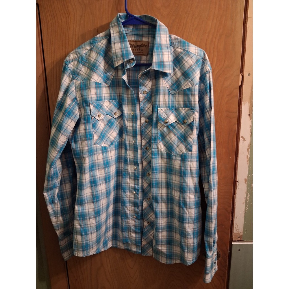 Wrangler Retro Plaid Long Sleeve Button Front Shirt